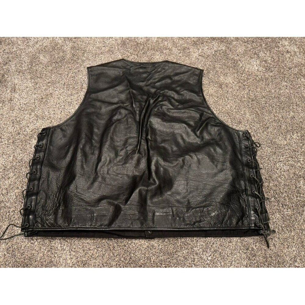First Classics Authentic Riding Leather Vest Motorcycle Wear 5X - Picture 3 of 5